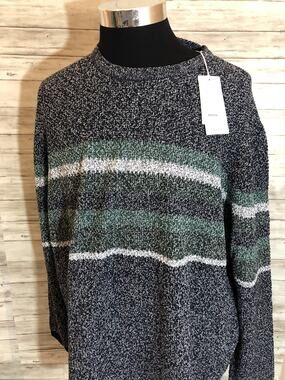 Brax Sweater Mens 3XL Pullover Sweatshirt Knit Terry Blue Long Sleeve N10